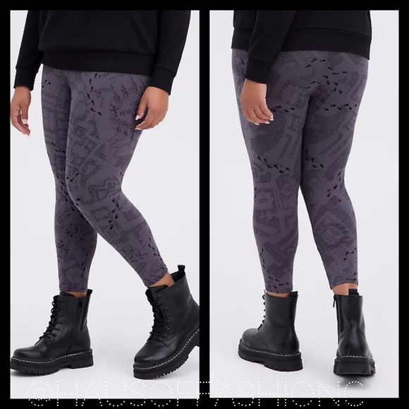 TORRID Harry Potter Marauders Map Crop Legging! NWT! - Picture 2 of 9